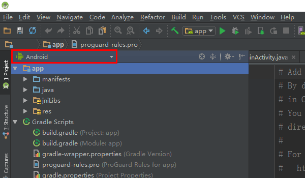 Android Studio Project 视图